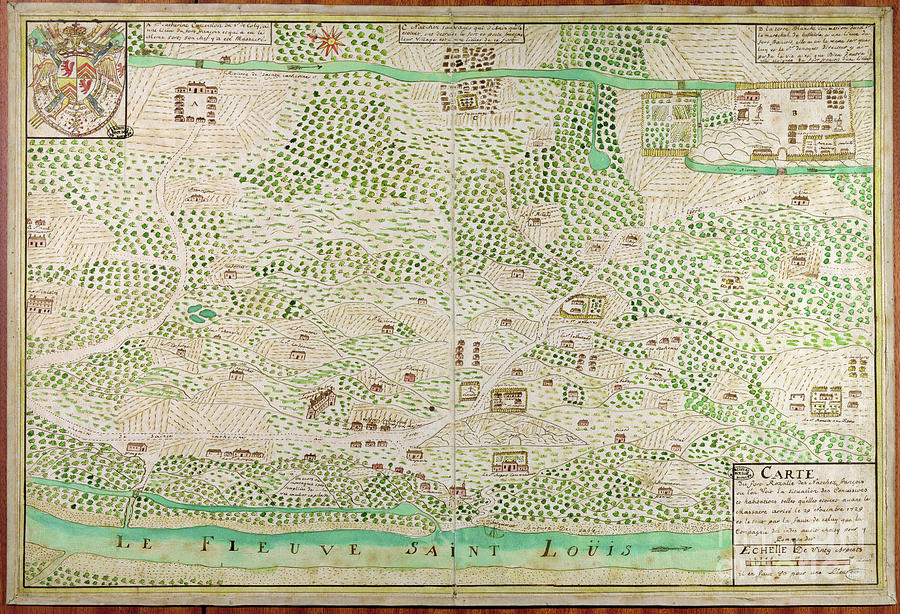 Map Of Fort Rosalie Des Natchez, Louisiana Painting by French School ...