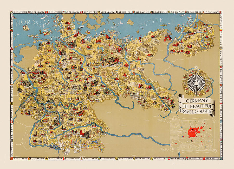 Map Of Germany 1935 Photograph by Andrew Fare