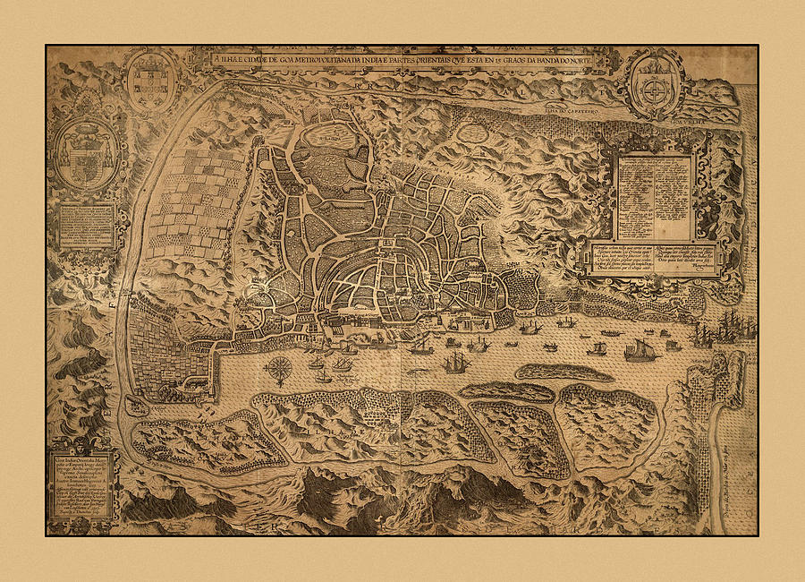 Map Of Goa 1595 Photograph by Andrew Fare