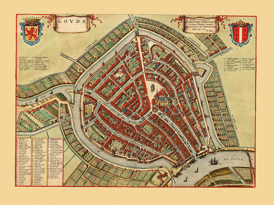 Map Of Gouda 1650 Photograph by Andrew Fare