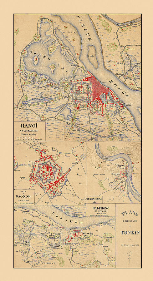 Map Of Hanoi 1895 Photograph by Andrew Fare