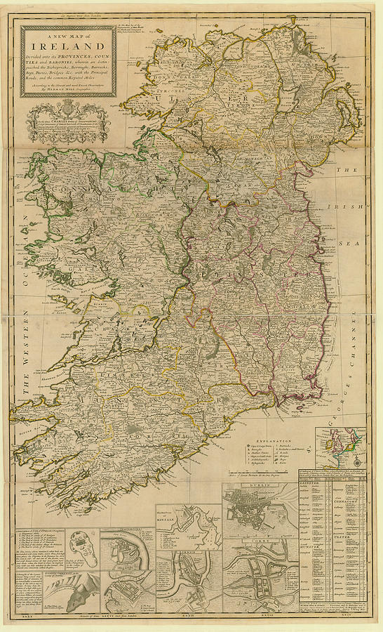 Map Of Ireland From 1714 Digital Art by Historic Map Works Llc Map Of Ireland From 1714 Digital Art by Historic Map Works Llc