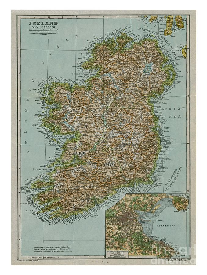 Map Of Ireland Drawing by Print Collector