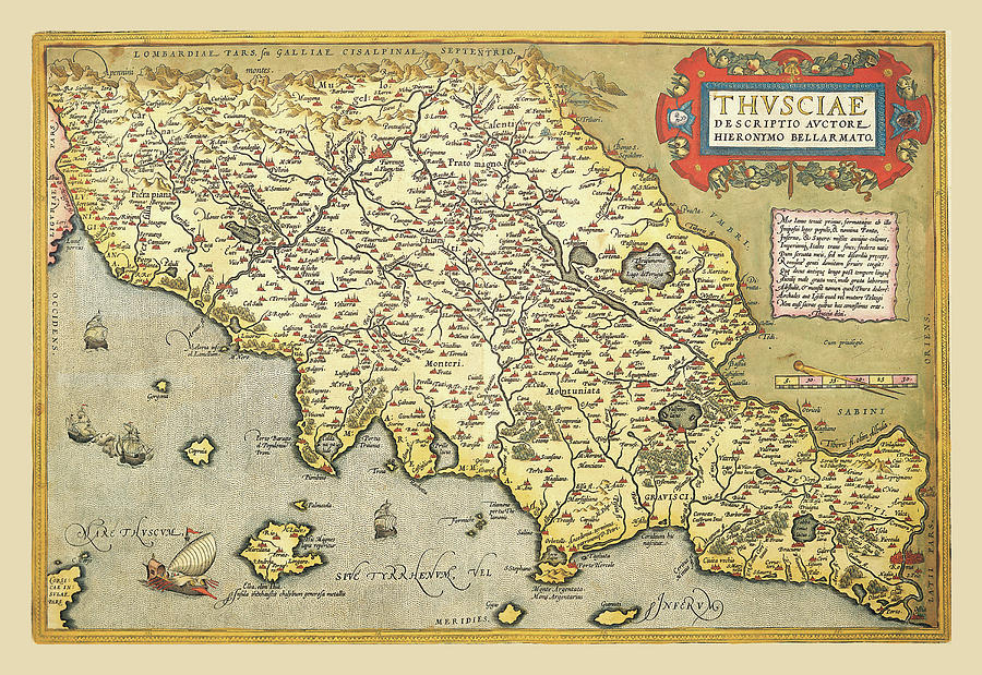 Map Of Italian Coast Above Rome A Ortelius 