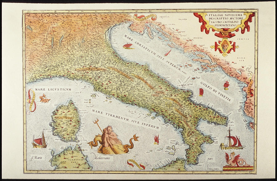 Map Of Italy In 1500 Digital Art by Fototeca Gilardi
