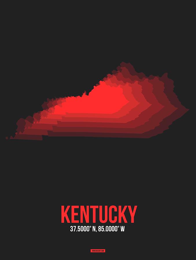 Louisville Digital Art - Map of Kentucky by Naxart Studio