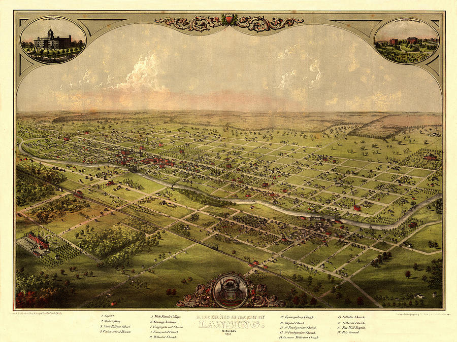 Map Of Lansing 1866 Photograph by Andrew Fare