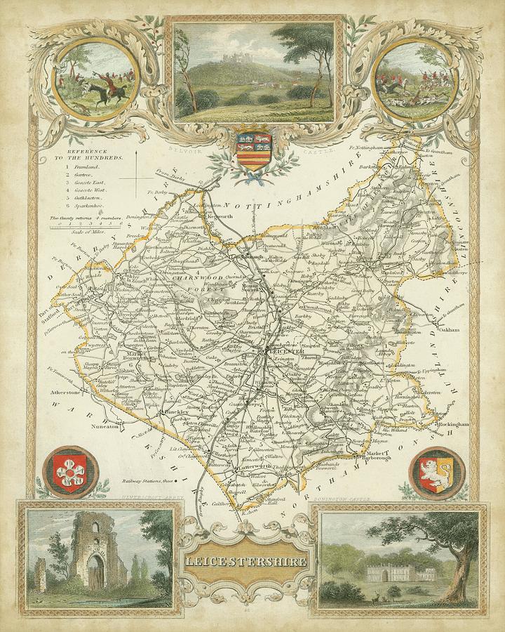 Map Of Leicestershire Painting by Unknown - Fine Art America