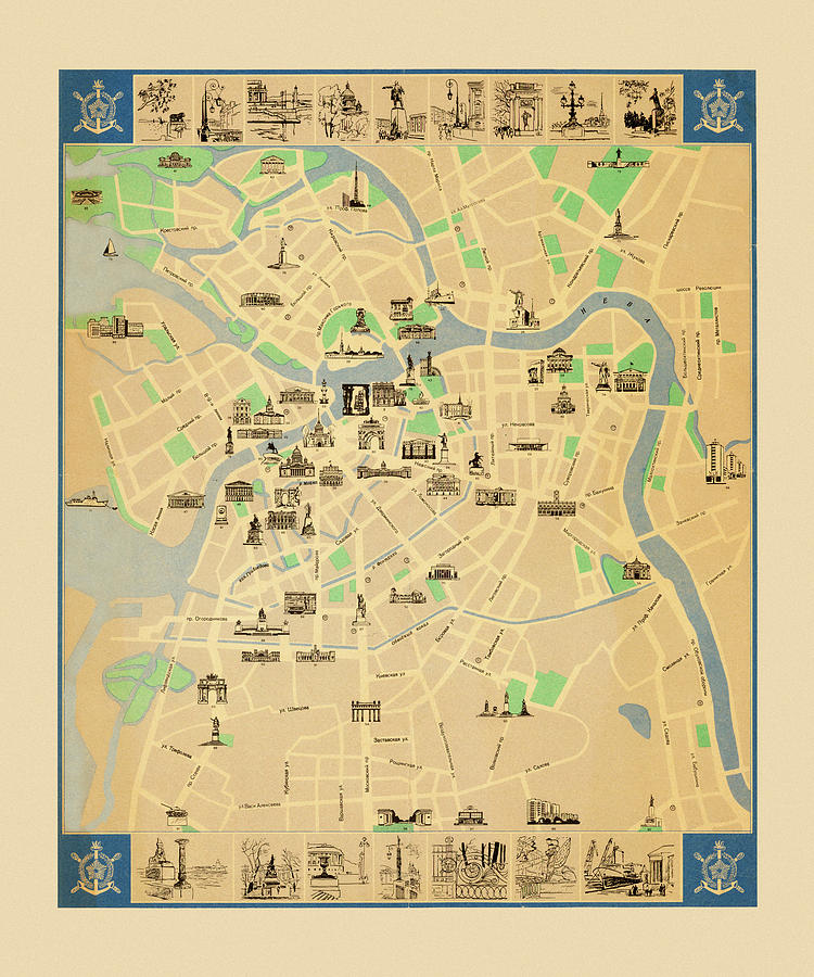 Map Of Leningrad Photograph by Andrew Fare