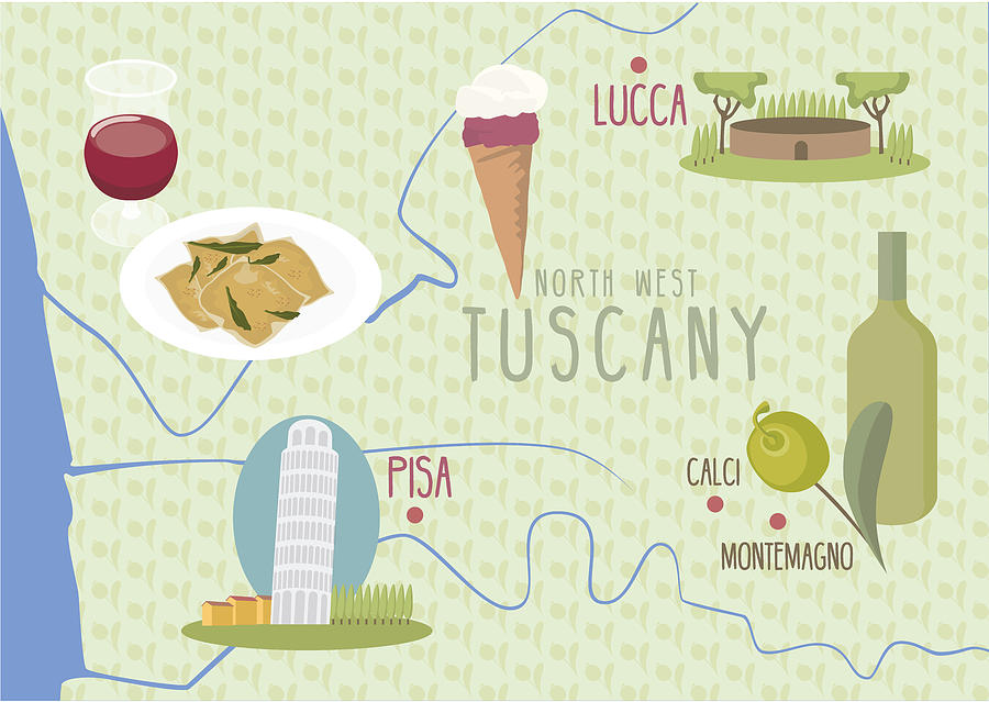 Lucca Tuscany Italy Map