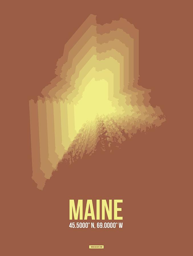 Portland Digital Art - Map of Maine by Naxart Studio