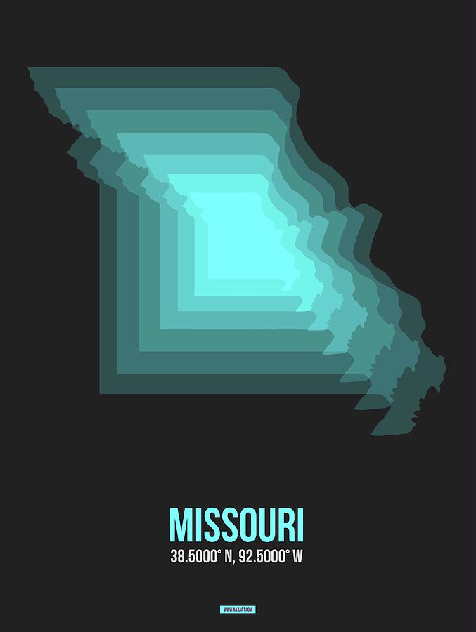 St. Louis Digital Art - Map of Missouri 2 by Naxart Studio