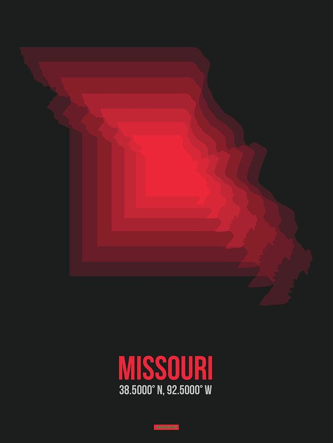 St. Louis Digital Art - Map of Missouri 4 by Naxart Studio