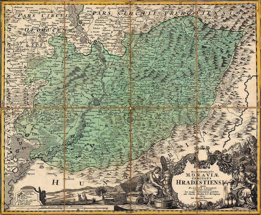 Map Of Moravia 1720 Photograph by Andrew Fare