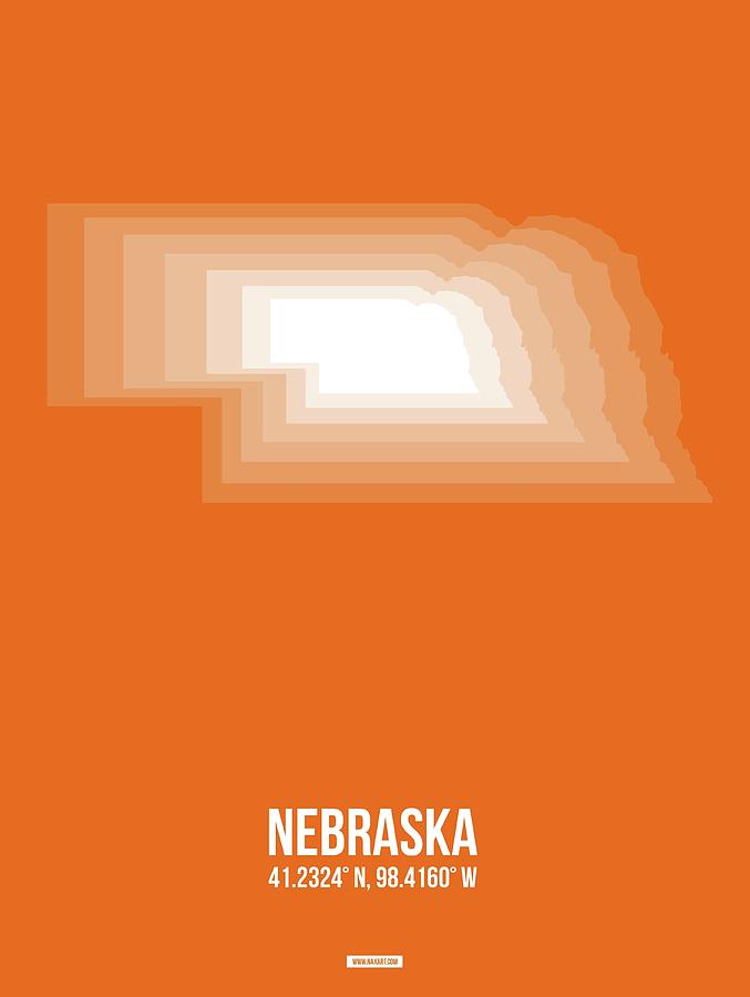 Omaha Digital Art - Map of Nebraska by Naxart Studio
