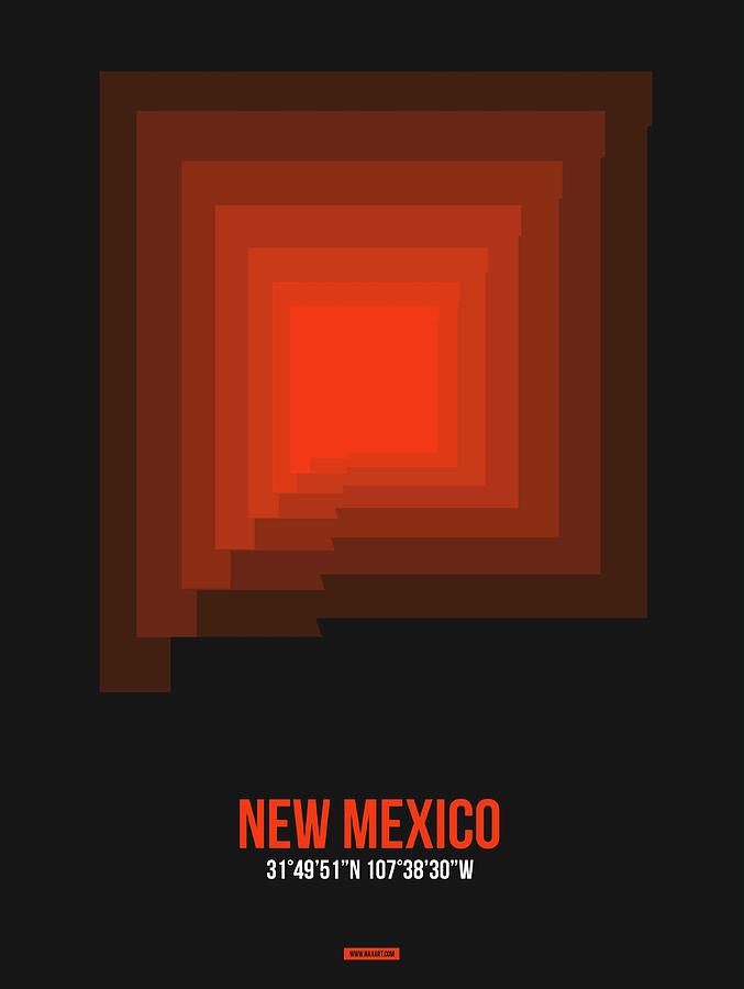 New Mexico Map Digital Art - Map of New Mexico 4 by Naxart Studio New Mexico Map Digital Art - Map of New Mexico 4 by Naxart Studio