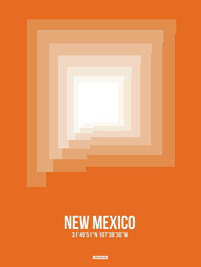 New Mexico Map Digital Art - Map of New Mexico by Naxart Studio