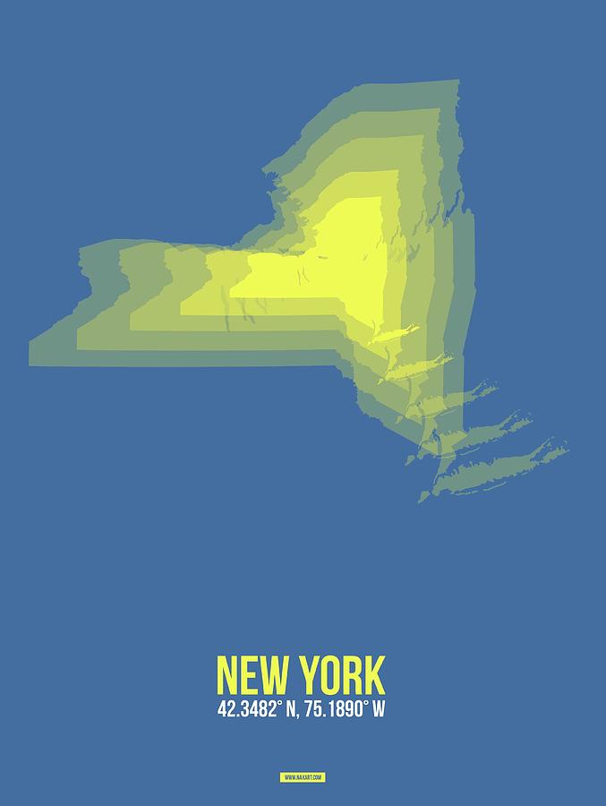 Map Digital Art - Map of New York by Naxart Studio