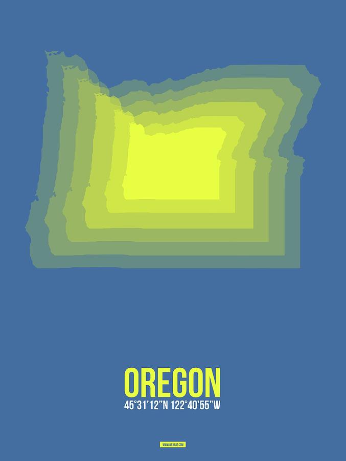 Portland Digital Art - Map of Oregon by Naxart Studio