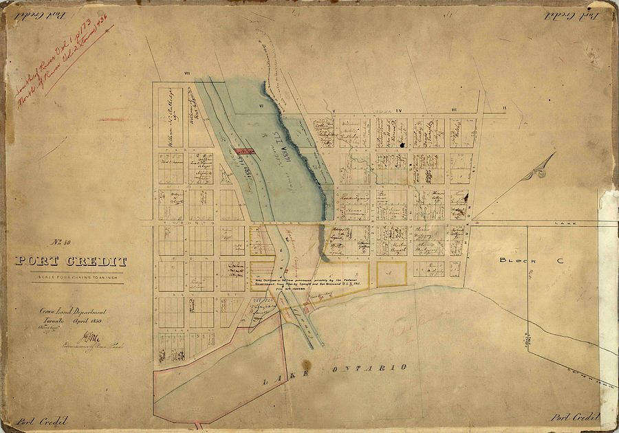 Map Of Port Credit 1850 Photograph by Andrew Fare