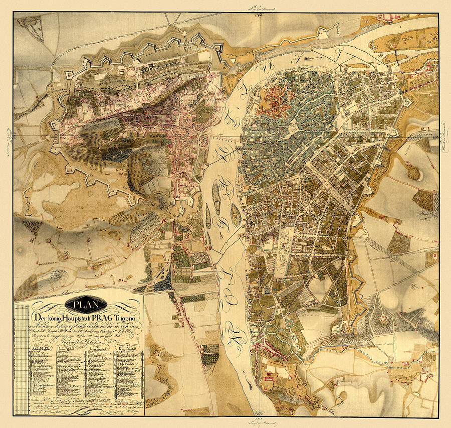 Map Of Prague 1816 Photograph by Andrew Fare