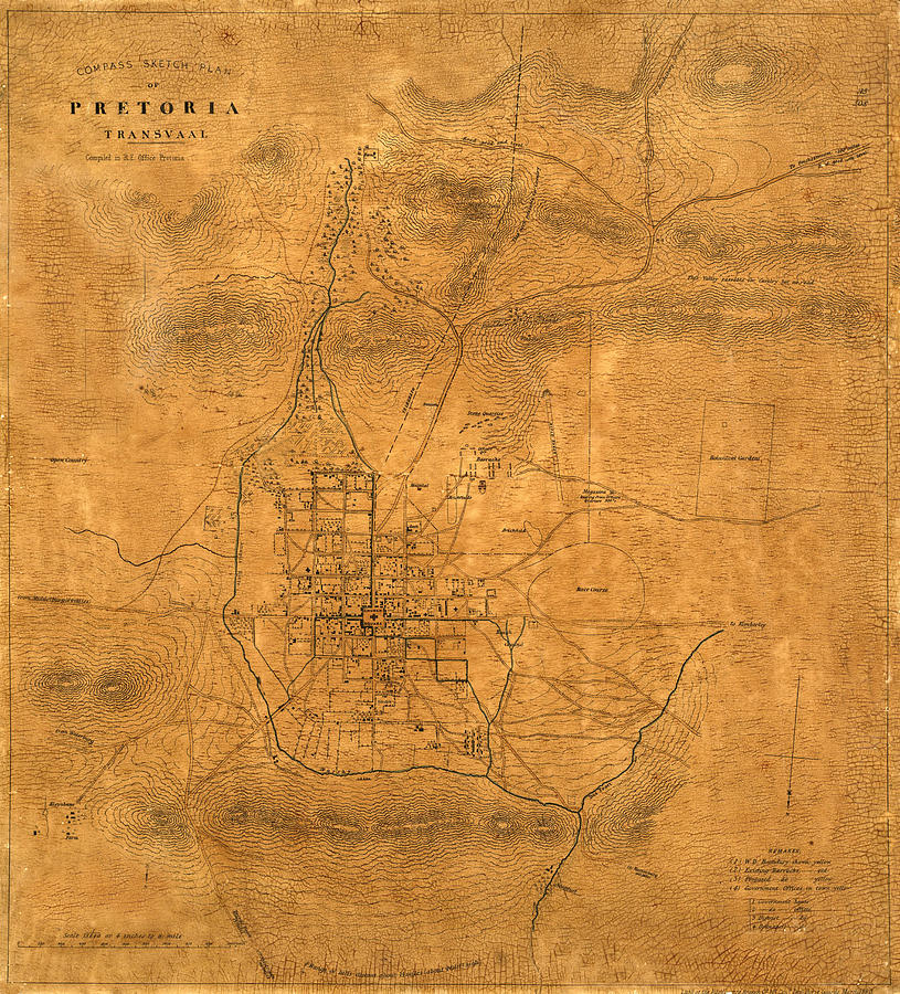 Map Of Pretoria 1880 Photograph by Andrew Fare
