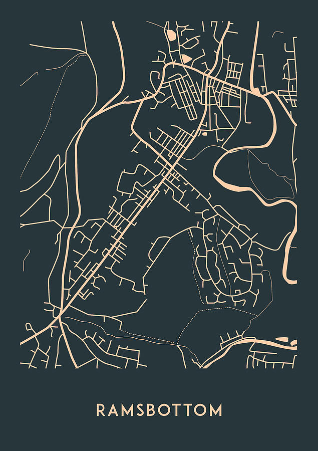 Map of Ramsbottom Digital Art by Mike Taylor