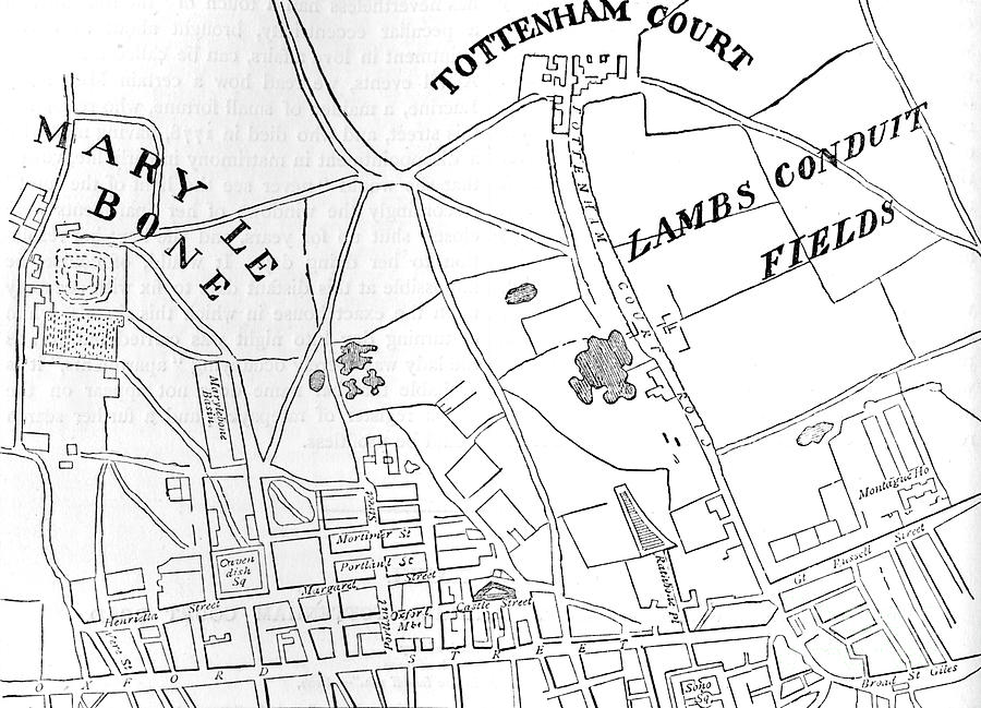 Map Of Rathbone Place Drawing by Print Collector