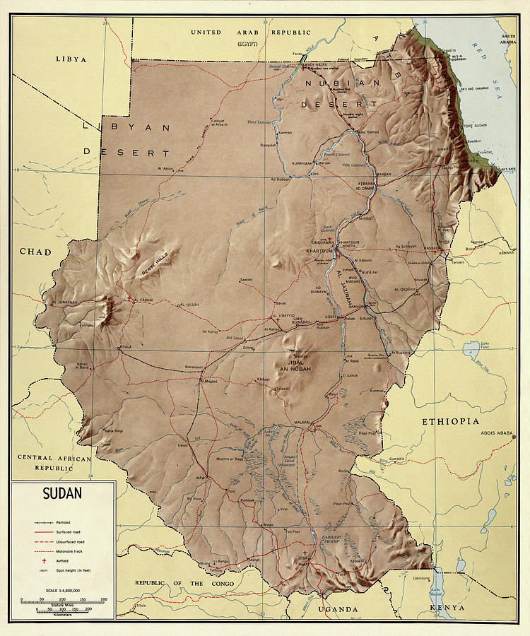 Map Of Sudan 1963 Photograph by Andrew Fare