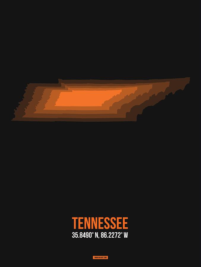 Tennessee Map Digital Art - Map of Tennessee 2 by Naxart Studio