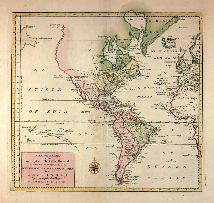 Old Map Of the Americas 1754 Photograph by Dusty Maps - Fine Art America