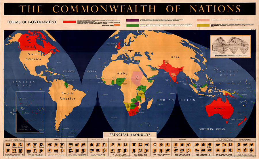 Map Of The British Commonwealth 1950 Photograph by Andrew Fare
