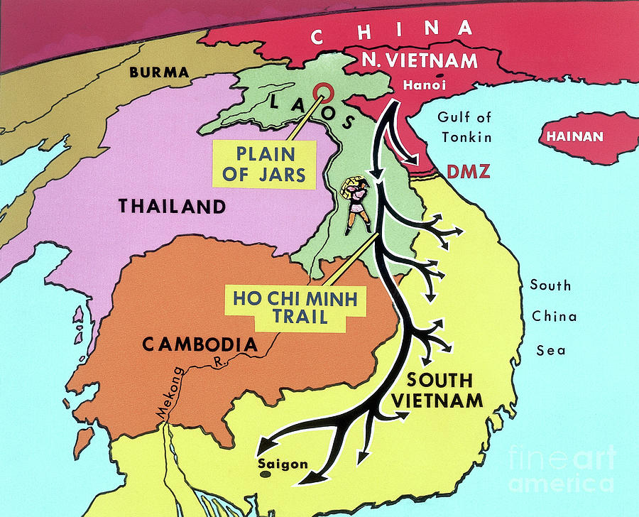 Map Of The Ho Chi Minh Trail Photograph by Bettmann