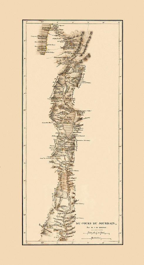 Map Of The Jordan River 1839 Photograph by Andrew Fare