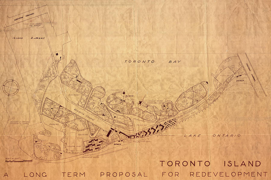 Map Of Toronto Islands 1947 Photograph by Andrew Fare