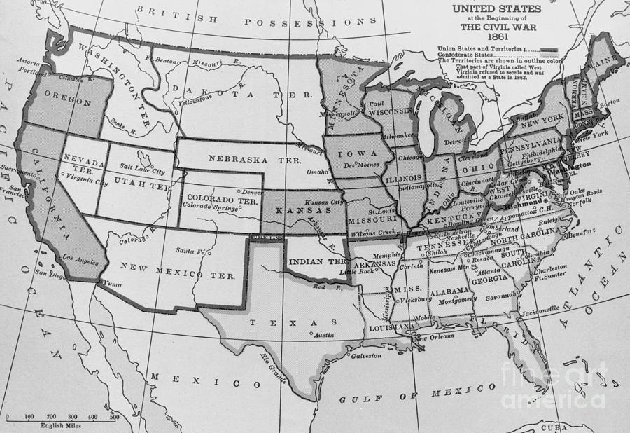 Map Of United States Photograph by Bettmann