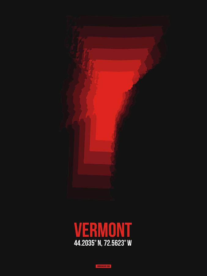 Map Digital Art - Map of Vermont 1 by Naxart Studio