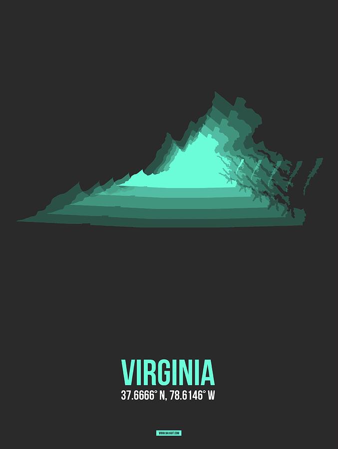 Richmond Digital Art - Map of Virginia 3 by Naxart Studio