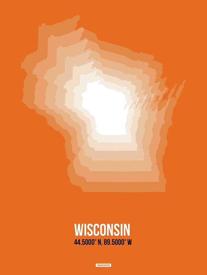Wisconsin Map Digital Art - Map of Wisconsin by Naxart Studio