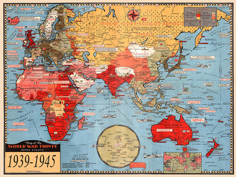 Map Of World War 2 by Andrew Fare Map Of World War 2 by Andrew Fare