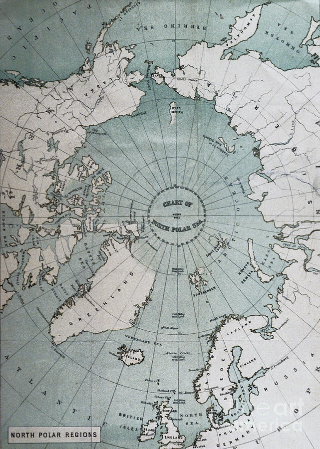 Map Showing The North Polar Sea by Bettmann