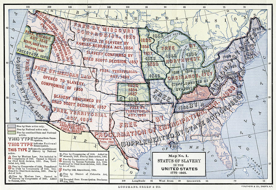 Slavery Map, 1893 Painting by Granger - Fine Art America