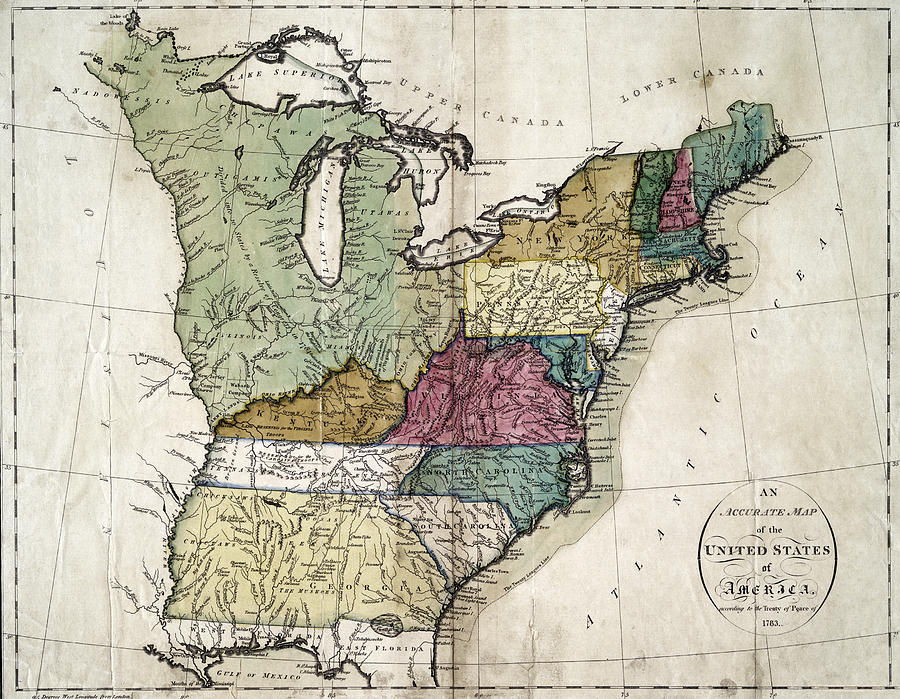 Map United States 1783 John Russell 