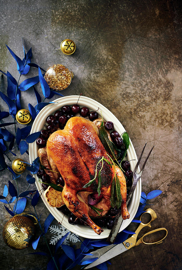 Maple-butter Duck With Sage-roasted Cherries Photograph by Great Stock!