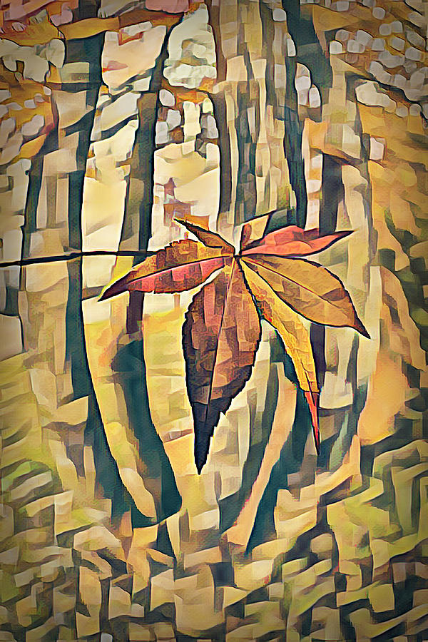 Maple Leaf in Autumn in Abstract Golds Photograph by Debra and Dave Vanderlaan