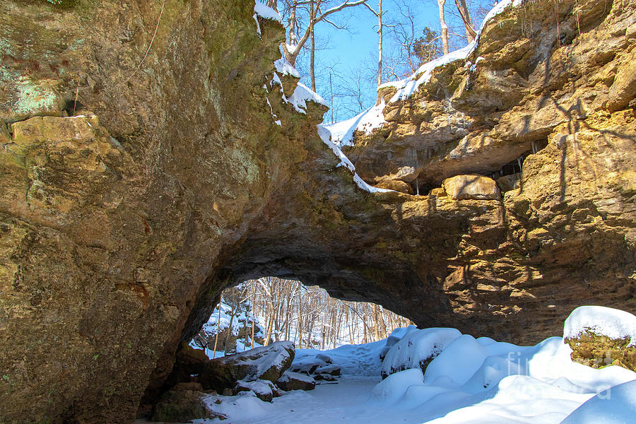 Maquoketa Cave Cliffs in Winter Photograph by Sandra Js