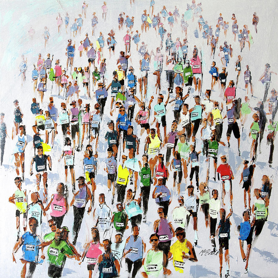 Sports Painting - Marathon by Neil McBride by Neil McBride