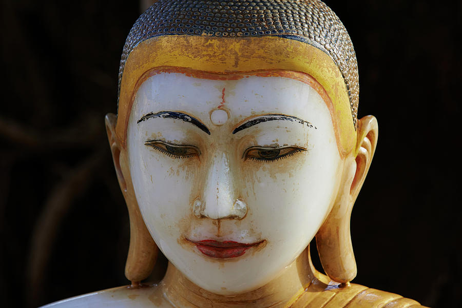 Marble Buddha, Mandalay, Myanmar Digital Art by Bruno Morandi