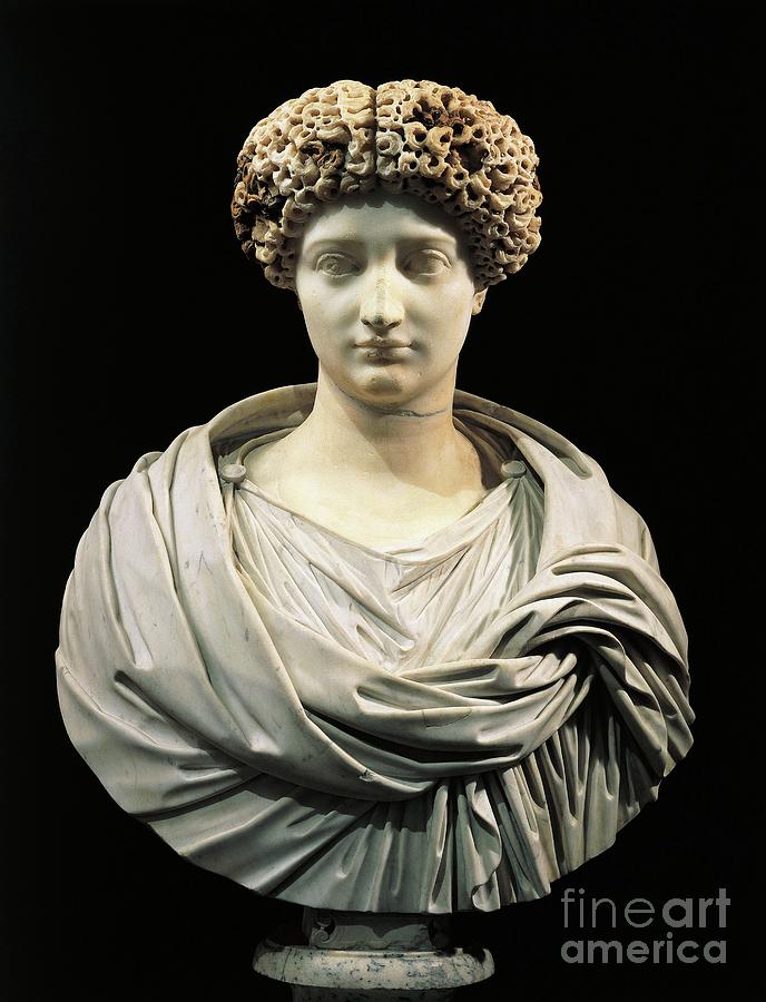 Marble Bust Of Julia, Daughter Of Emperor Augustus, Wife Of Marcellus, Agrippa And Tiberius Sculpture by Roman