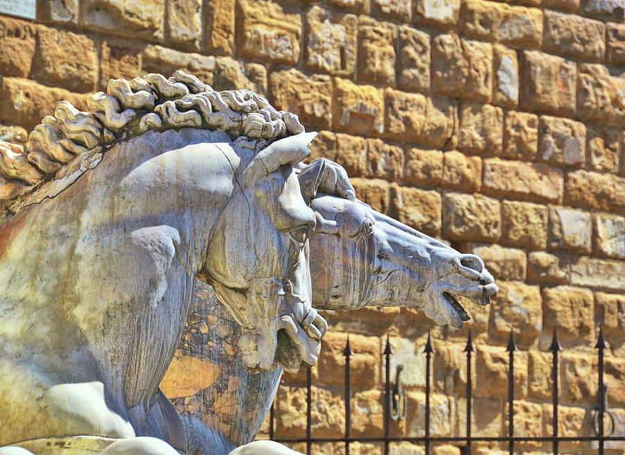Architecture Photograph - Marble Florence Stallions by JAMART Photography